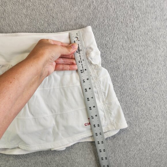 Lululemon Skort Womens 6 White Pace Rival Skirt Owasso Oklahoma Cheer Leading - Picture 12 of 15